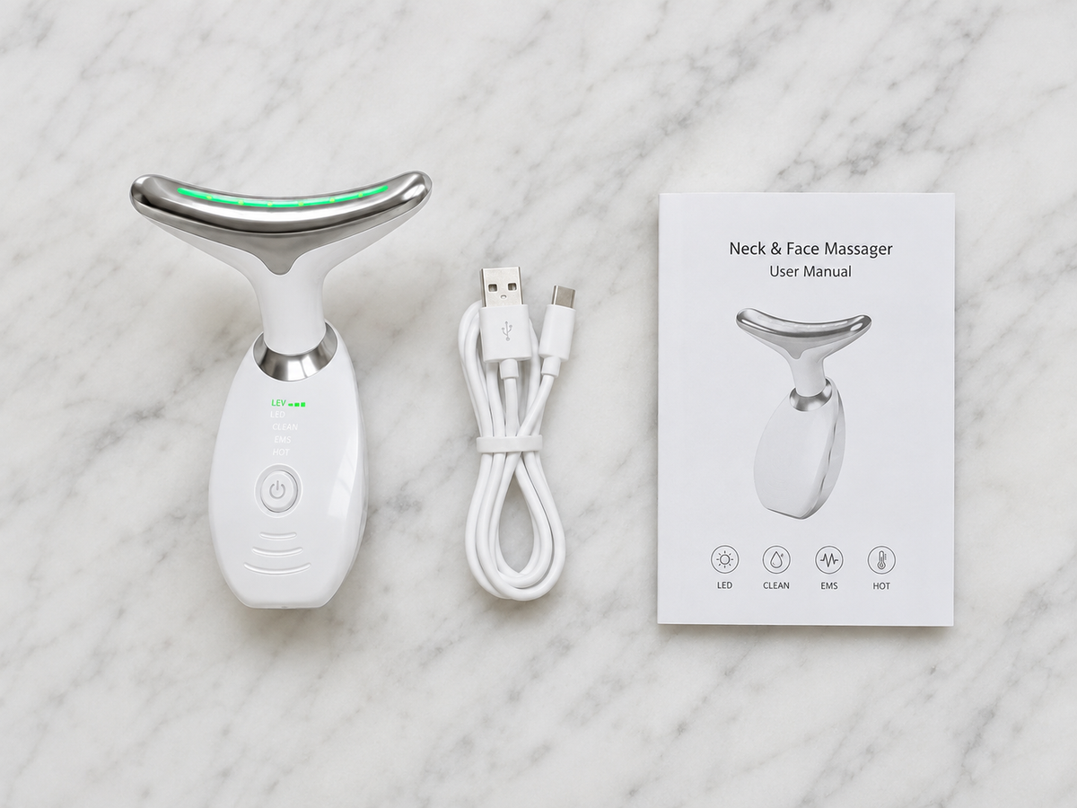 Professional EMS Neck & Face Lifting Massager | The 5-Minute Face Lift Ritual | Jawline Sculptor