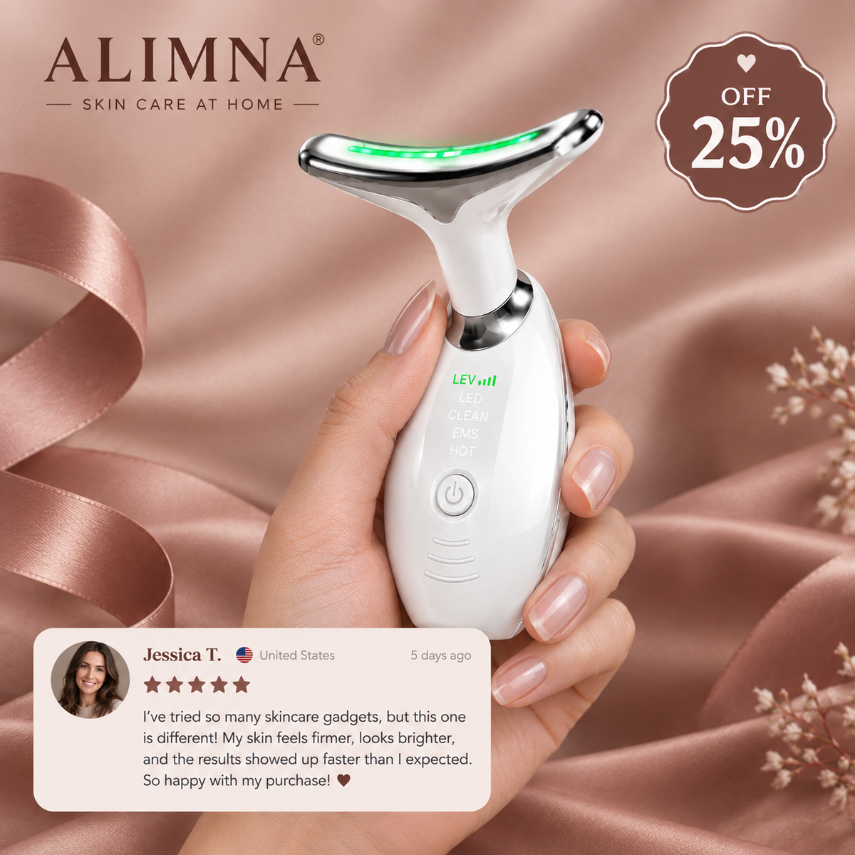 Professional EMS Neck & Face Lifting Massager | The 5-Minute Face Lift Ritual | Jawline Sculptor